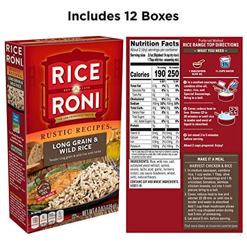 Rice A Roni, Rustic Recipies, Long Grain And Wild Rice Mix 4.2Oz