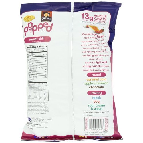 Quakes Rice Snacks, Sweet Chili, 6 Ounce Pack Of 4