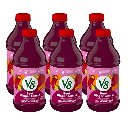 V8 Juice Beet Ginger Lemon Healthy Plant-Based Drink 46 fl oz 6 ...
