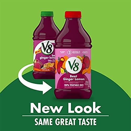 V8 Juice Beet Ginger Lemon Healthy Plant-Based Drink 46 fl oz 6 ...