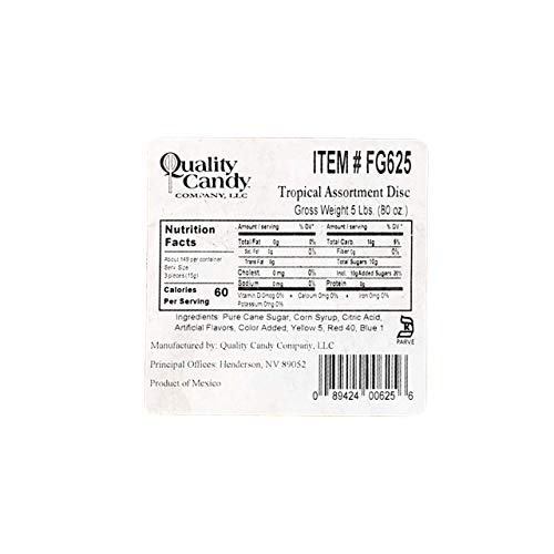 Quality Candy Company Tropical Fruit Discs, 5 Pounds