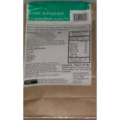 Organic Bloody Butcher Red Cornmeal, Fresh Stone Ground, Farme