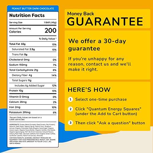 Quantum Energy Squares | Organic Caffeinated Energy Protein Bars