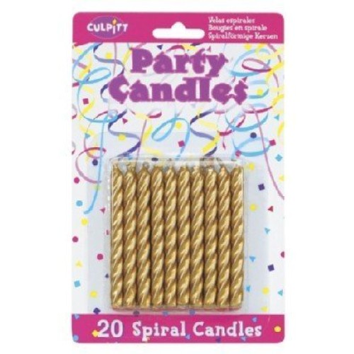 20 Pkg ~ Culpitt Gold Spiral ~ Cake Decorating Candles