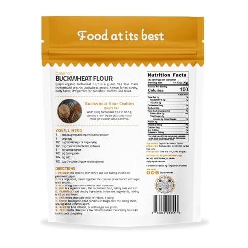 Quay Naturals Organic Buckwheat Flour, 2.5lbs | Gluten-Free, Non...