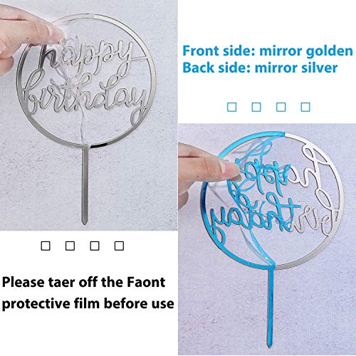 12 Pieces Happy Birthday Cake Topper Acrylic Birthday Cupcake To