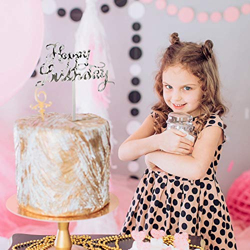 12 Pieces Happy Birthday Cake Topper Acrylic Birthday Cupcake To