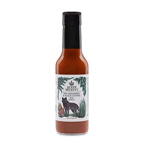 Queen Majesty Hot Sauce, Sauce Hot Red Habanero Black Coffee, 5