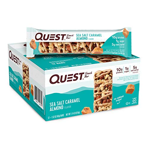 Quest Nutrition Sea Salt Caramel Almond Snack Bar, High Protein,