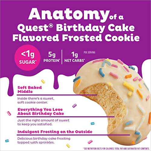 Quest Nutrition Birthday Cake Frosted Cookies, 24 Count