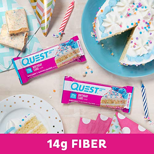 Quest Nutrition Birthday Cake Protein Bar, High Protein, Low Car