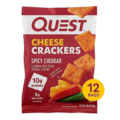 Quest Nutrition Cheese Crackers, Spicy Cheddar Blast, 10g of Pro...