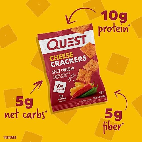 Quest Nutrition Cheese Crackers, Spicy Cheddar Blast, 10g of Pro...