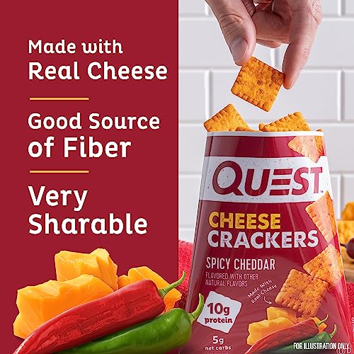 Quest Nutrition Cheese Crackers, Spicy Cheddar Blast, 10g of Pro...