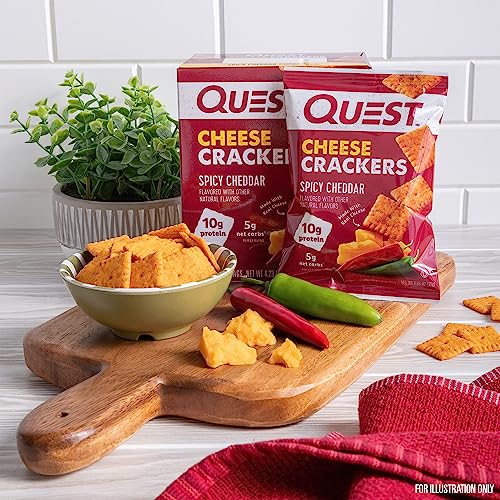 Quest Nutrition Cheese Crackers, Spicy Cheddar Blast, 10g of Pro...