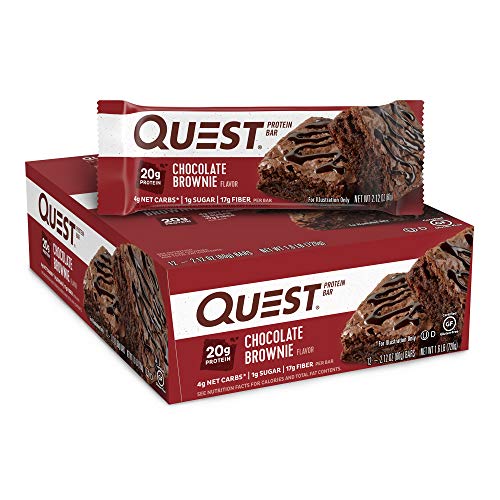 Quest Nutrition Chocolate Brownie Protein Bar, High Protein, Low