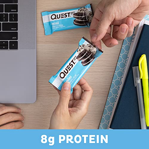 Quest Nutrition Mini Cookies & Cream Protein Bars, High Protein,...