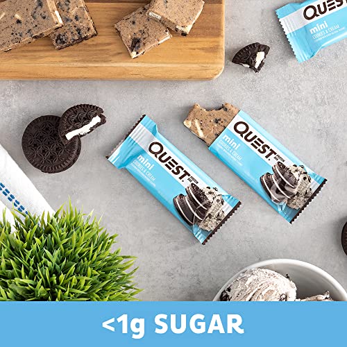 Quest Nutrition Mini Cookies & Cream Protein Bars, High Protein,...