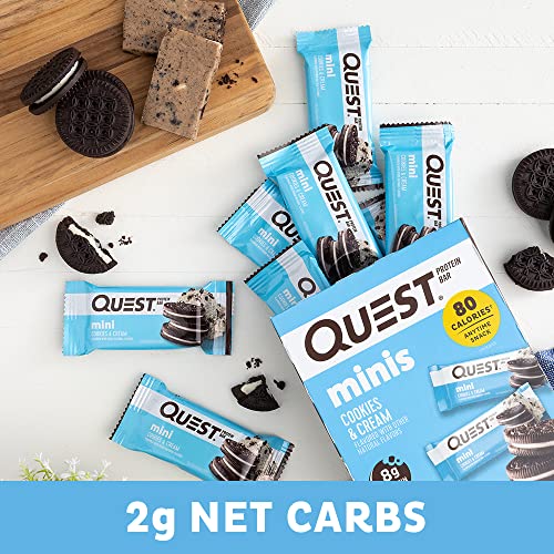 Quest Nutrition Mini Cookies & Cream Protein Bars, High Protein,...