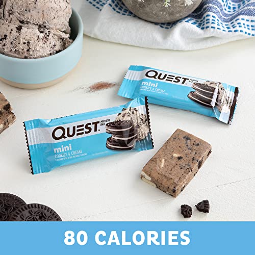 Quest Nutrition Mini Cookies & Cream Protein Bars, High Protein,...