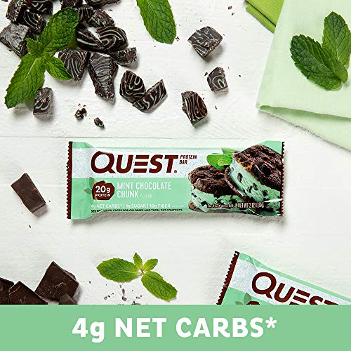 Quest Nutrition Mint Chocolate Chunk Protein Bar, High Protein,