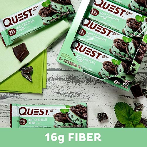 Quest Nutrition Mint Chocolate Chunk Protein Bar, High Protein,