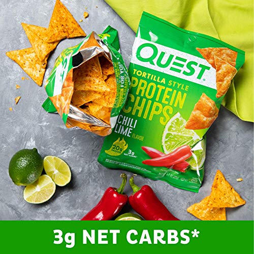 Quest Nutrition Tortilla Style Protein Chips, Chili Lime, Baked,