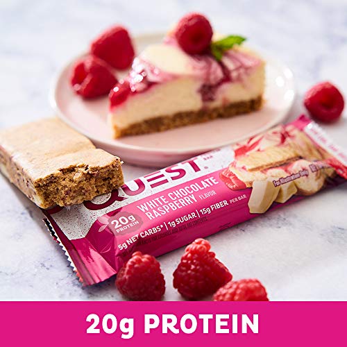 Quest Nutrition White Chocolate Raspberry Protein Bars, High Pro...