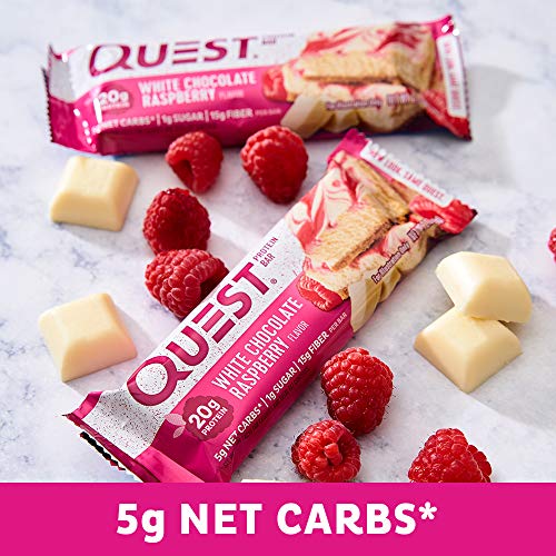 Quest Nutrition White Chocolate Raspberry Protein Bars, High Pro...