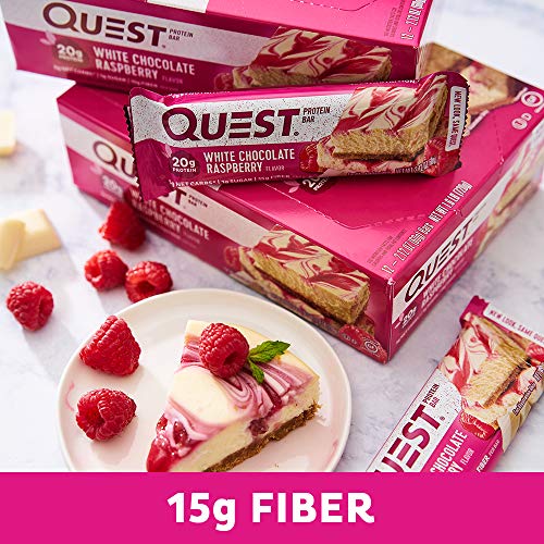 Quest Nutrition White Chocolate Raspberry Protein Bars, High Pro...