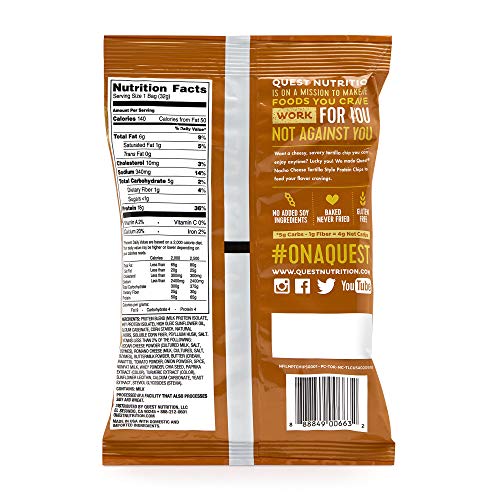 Quest Tortilla Style Protein Chips Nacho Cheese 8 Bags