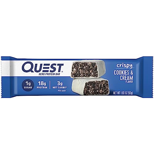 Quest Nutrition Crispy Cookies & Cream Hero Protein Bar, 18g Pro...