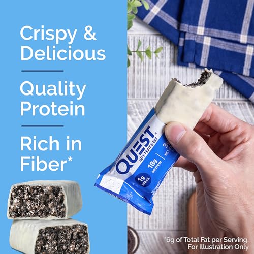 Quest Nutrition Crispy Cookies & Cream Hero Protein Bar, 18g Pro...
