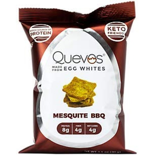Mesquite Bbq 6 Pack -- Quevos Keto Egg White Chips -- A Vitamin