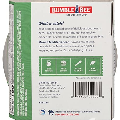 Bumble Bee Quick Catch Mediterranean Pasta, Wild Caught Tuna And