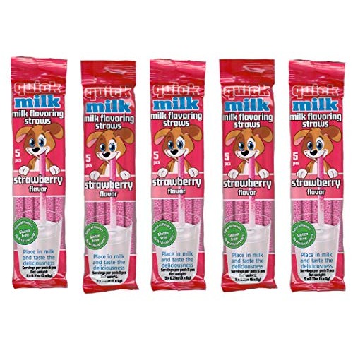 Quick Milk Magic Milk Straws 5 Count Strawberry [5 Pack]