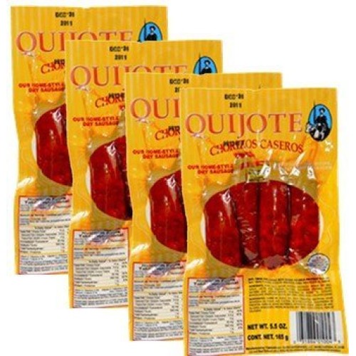 Chorizos Quijote. 4 Chorizos Per Pack. 5.5 Oz 4 Packs Total 16 C
