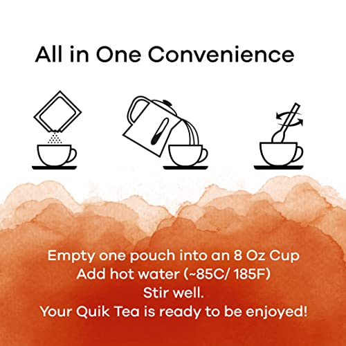 QuikTea Ginger Instant Chai Tea Latte - 20 Count Single Box - Al...