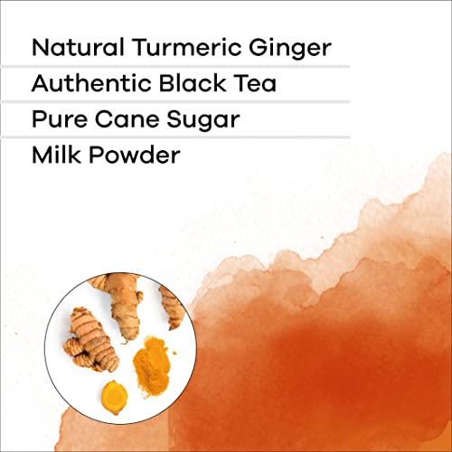 QuikTea Turmeric Ginger Chai Tea Latte - 10 Count Single Box - A...
