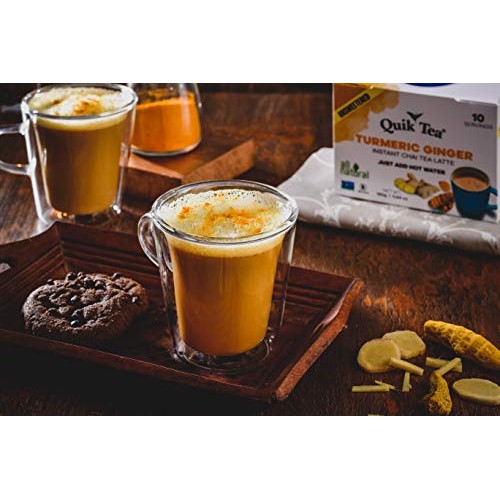 Quiktea Unsweetened Turmeric Ginger Chai Tea Latte - 10 Count Si