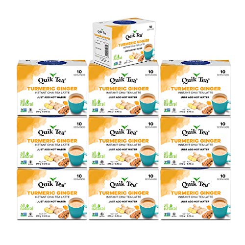 Quiktea Chai Latte, Turmeric Ginger, 100 Count
