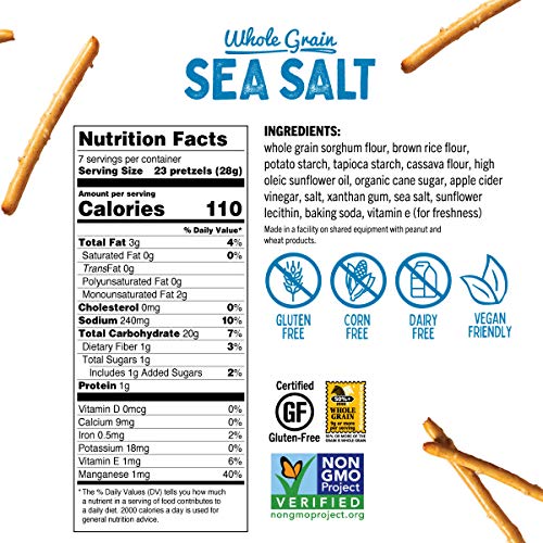 Quinn Snacks Non-Gmo And Gluten Free Pretzels, Classic Sea Salt,