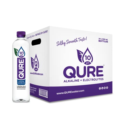 QURE Water, Premium 10 pH Ionized Alkaline Bottled Water, Silky ... QURE Water, Premium 10 pH Ionized Alkaline Bottled Water, Silky ...