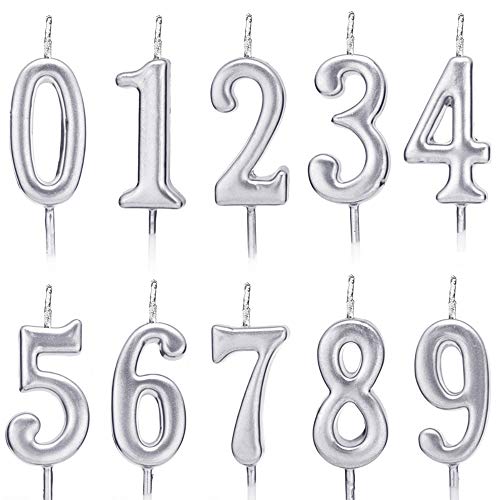 Qyprmx 10 Pcs Cake Numeral Candles, Birthday Numeral Candles, Nu