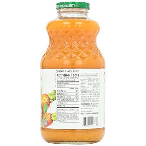 R.W. Knudsen Family Organic Orange Carrot Juice Blend, 32 Ounces
