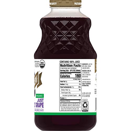 R.W. Knudsen Organic Just Concord Grape Juice, 32 Ounces Packag...