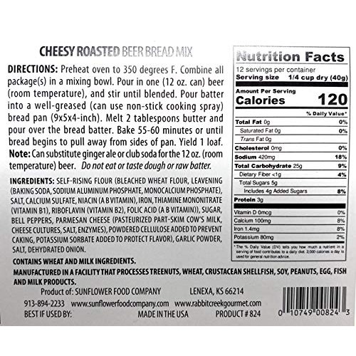 Rabbit Creek Beer Bread Mix - Cheesy Roasted Garlic Bread Pack Of 3