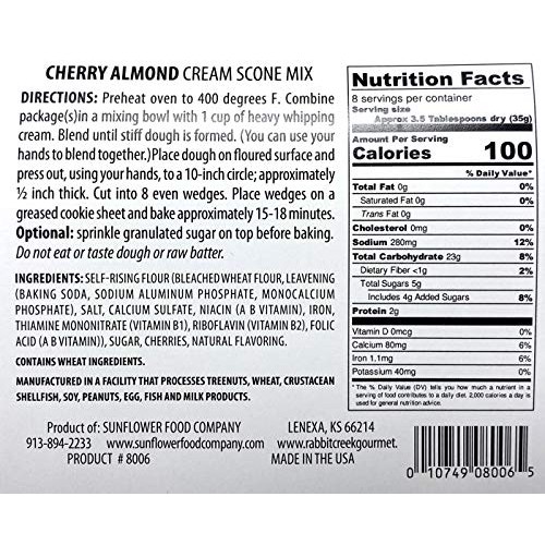 Rabbit Creek Cherry Almond Scones Pack Of 2 - Easy Gourmet Scone