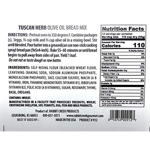 Rabbit Creek Olive Oil Bread Mix Variety Pack Of 3 – Herb &Amp; Chee