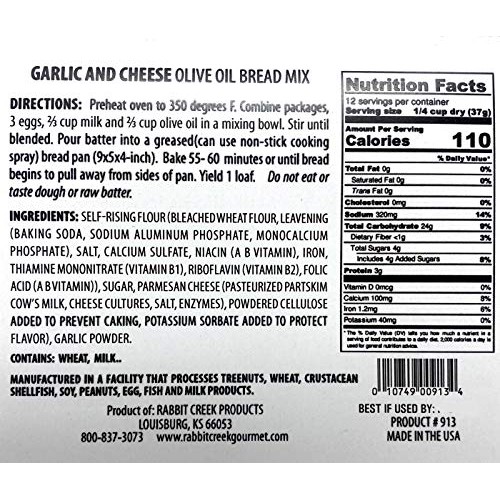 Rabbit Creek Olive Oil Bread Mix Variety Pack Of 3 – Herb &Amp; Chee